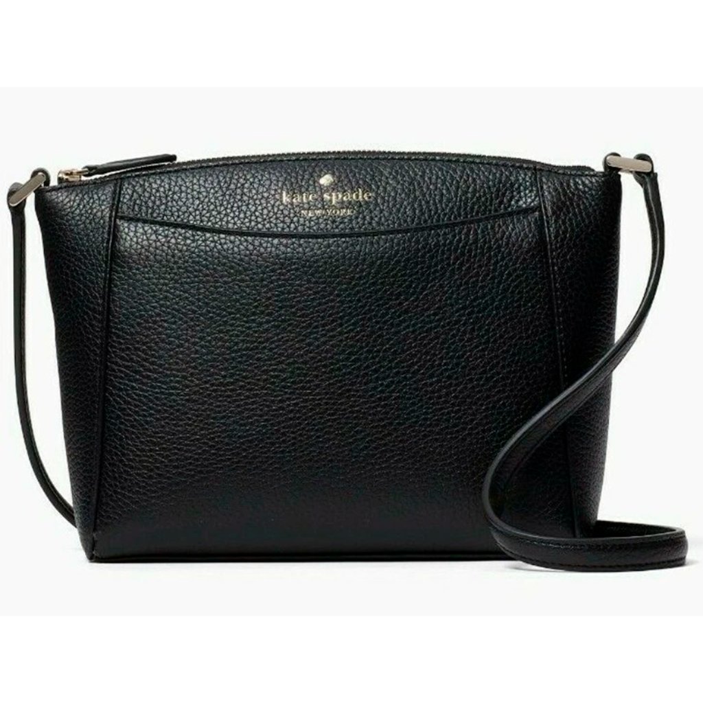 G Kate Spade Monica Crossbody Black Pebbled Leather Wkr00258 Nwt $279 Retail